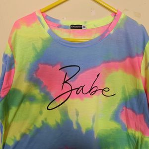 Women Tie & Dye Round Neck T-shirt