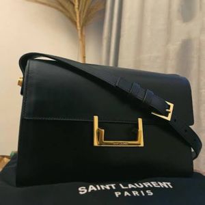 Auth Saint Laurent Black Leather  Lulu Shoulder Ba