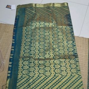 Sapphire Green Semi Soft Silk Saree...