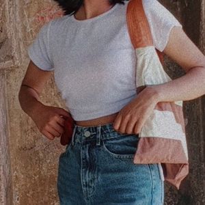 White Fitted Crop Top