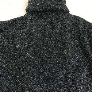 Shimmery Black Turtle Neck Top