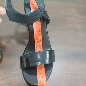 Super Black Wedge Sandal