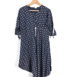 Navy Blue Printed Kurta(Women’s)