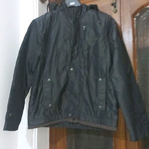 Black Colour Medium Size Jacket With Buttons Zip