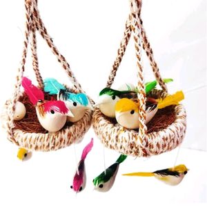 Set of 2 Handmade Jute Hanging Birds Nests