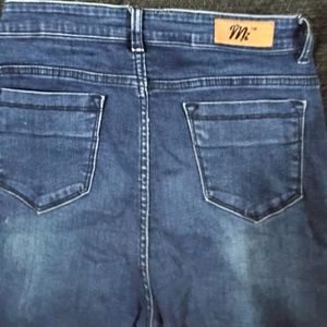 Blue Straight Fit High Waist Jeans