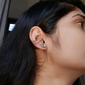 Dainty Rectangle Shaped Ear Studs Daily Wear