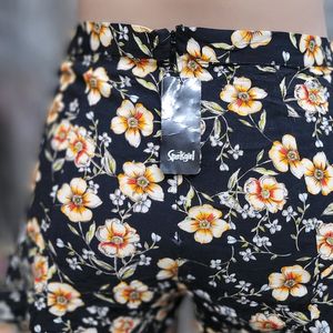 Black Floral Printed Shorts