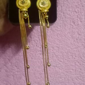 Gold Forming Long Earings