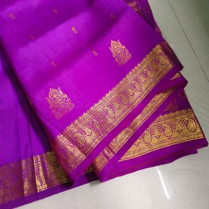 Magents Pink Pure Kanchi Pattu Saree