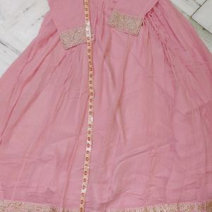 Pink Pure Georgette Anarkali Frock