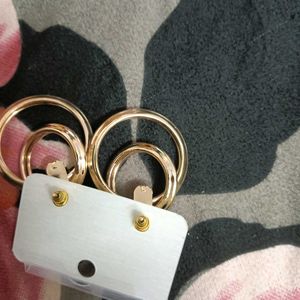 3 Pairs Golden Earrings