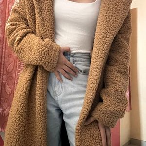 URBANIC Beige Teddy Long Coat