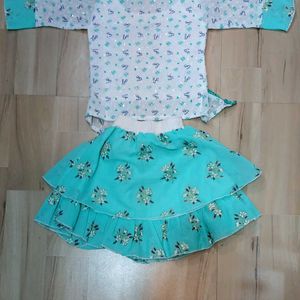 Kids Girl Top and Scart Set