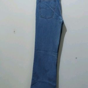 DFU light blue color denim high rise straight leg