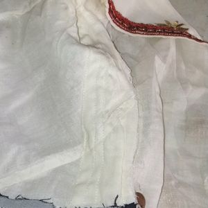 Off White Georgette, Cotton Blouse