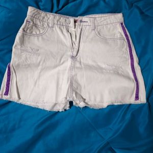 White Denim Short