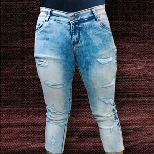 Denim Knee Length Jeans