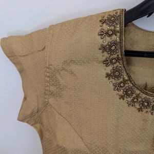 Women Gold Embellished Top