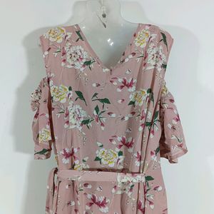 Pink Printed Casual Dress (Women)