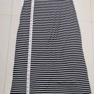 Full Length Black & White Skirt With