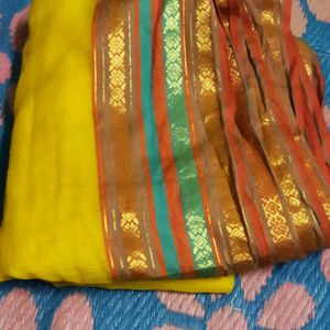 Yellow Saree With Beautiful Border