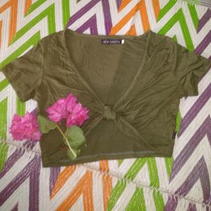 Olive Crop Top