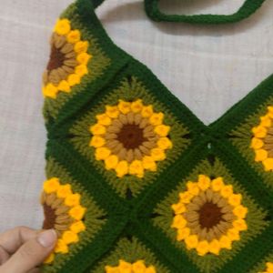 🌻Sunflower Crochet Side Bag