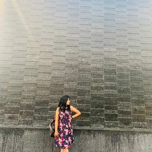 Cute Dark Blue Dress For Outings