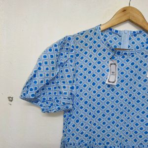 Trendy New Blue Cotton Top For Women