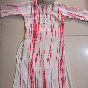 Pink&White Color Kurti Palazo Set With Dupatta