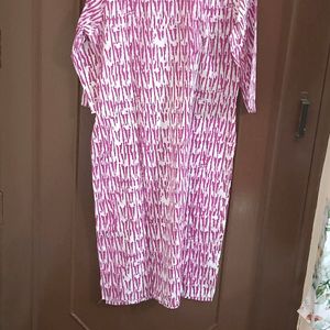 Pink And White Kurta