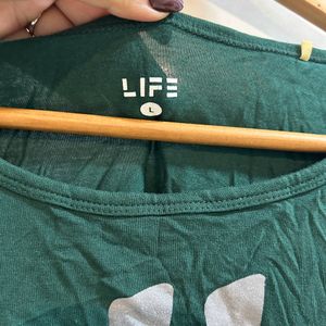 Cropped Green Casual Tee