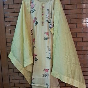 Pure Maslin  Kurta Set