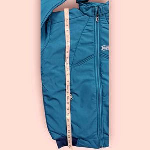 Men's Jacket M Size With Zipper Hoodie, Ocean Blue