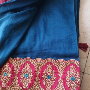 Blue Heavy Work Saree