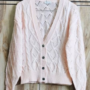 Peach Colour Designer Cardigan Size-40