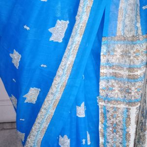 Preloved Kota Saree With Small Net All Over.