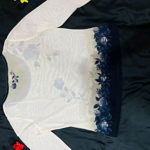 Laurel Sheer cream floral net top