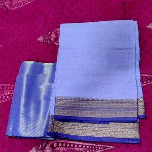 Lavender Cotton Saree