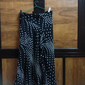 Black With White Dot Retro Skirt