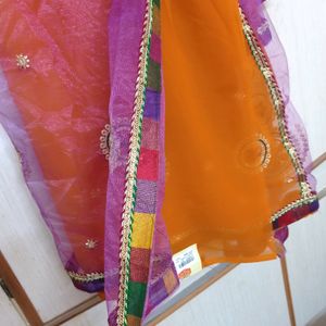 Multicolor Net Saree Readymade