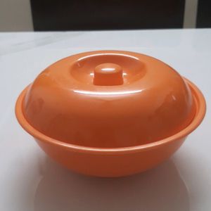 Strong Orange Colour Melamine Bowl With Lid