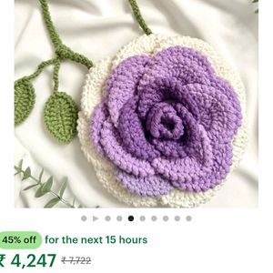 Beautiful Crochet Rose Bag