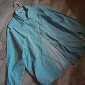 Oversized Sky-blue Shacket