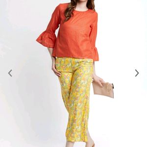 Akkriti by Pantaloons Orange Crop Top L