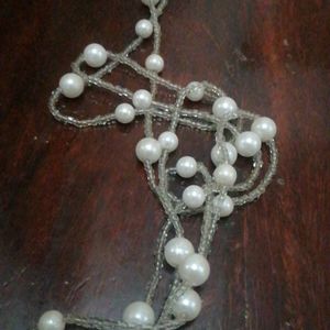 Long White Pearl Necklace