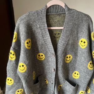 All Over Smile Grey Cardigan 😊