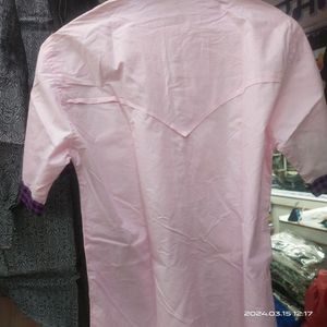 Pink Collor Half Sleeves Kurta