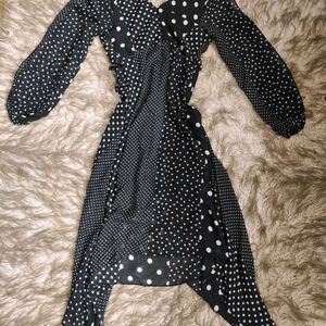 Black Polka Dot Asymmetrical dress